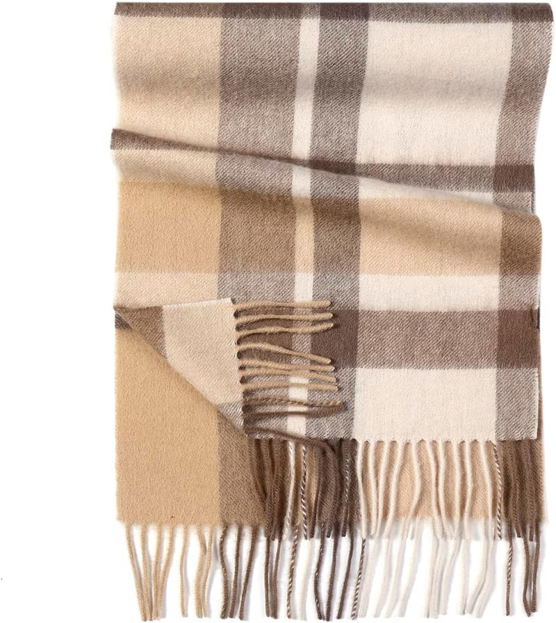 SKNSOFT Winter Wool Plaid Scarf for Men,Women Fashion Tartan Wrap Checkered Scarves - Image 2